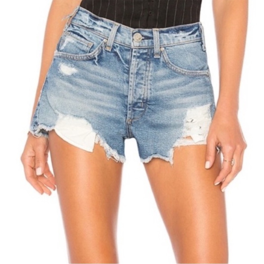 McGuire‎ Georgia May High Rise Distressed Jean Shorts size 28